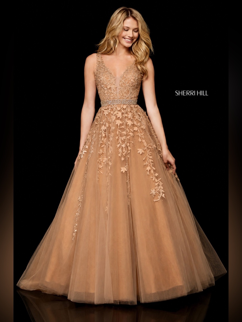 Sherri Hill Lace Tulle Ball Gown Size 4 NWT Prom Pageant Formal Gala
